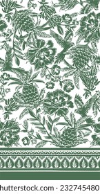 seamless pattern floral pattern textile vector tropical bicolor faces flower leaves miniprint animal geometric african