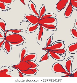 seamless pattern floral pattern textile vector tropical bicolor faces flower leaves miniprint animal geometric african