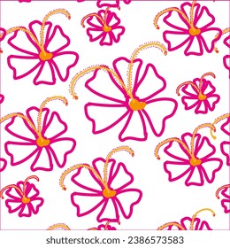 nahtloses Muster, florales Muster, Textil, Vektorgrafik, tropischer Bicolor hat Blumenmuster L, geometrisch