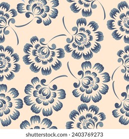 seamless pattern floral pattern textile vector tropical bicolor faces flower leaves miniprint animal geometric