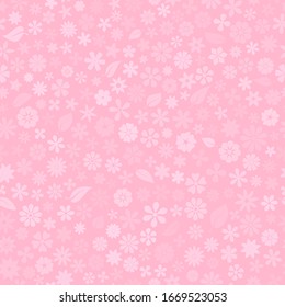Seamless pattern with floral texture of small flowers in pink colors