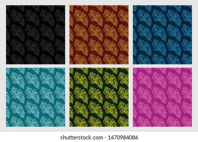 Seamless pattern with floral vector Illustration, Indonesian batik motif