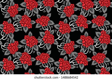 Seamless pattern with floral vector Illustration, Indonesian batik motif