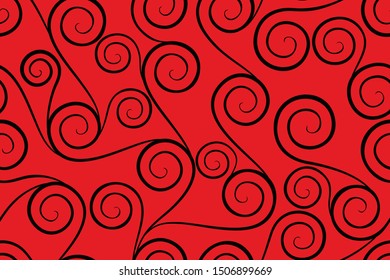 Seamless pattern with floral vector Illustration, Modern batik motif
