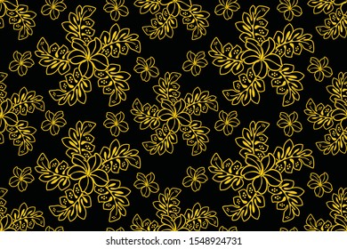 Seamless pattern with floral vector Illustration, Modern batik motif