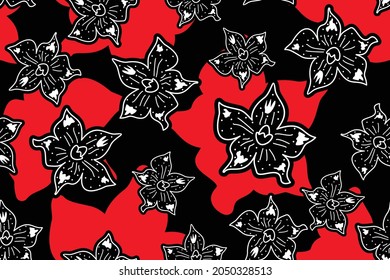 Seamless pattern with floral vector Illustration