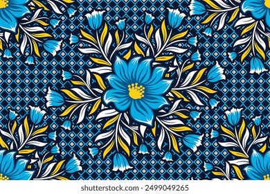 Nahtloses Muster mit floralem Vektor Illustration, Tropisches Batik-Motiv