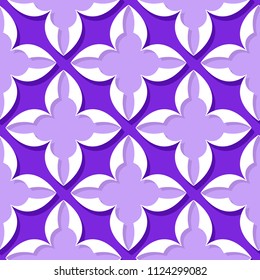Seamless pattern. Floral violet and lilac 3d background. Vector illustration