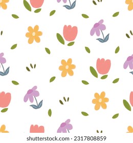 seamless pattern floral watercolor style