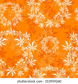 Seamless pattern with floral wreath
