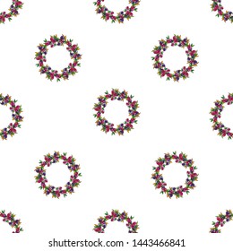 Seamless pattern. Floral wreaths of bright flowers. Frame template. Decorative element for scrapbook, stickers,advertisement, web, textile, invitations and greeting cards design.