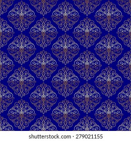 Seamless pattern with flourishes calligraphic elegant ornament elements - vector background
