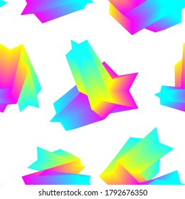 Seamless pattern with flow gradient shape. Dynamic vector wave. Motion illustration   