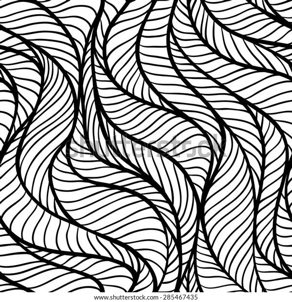 Seamless Pattern Flow Lines Swirls Textured Stock Vector (Royalty Free ...