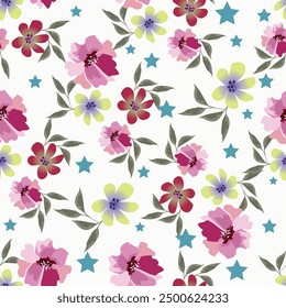 seamless pattern with flower allover design and background