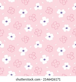 Patrón sin inconvenientes con diseño de arte florido sobre fondo rosado