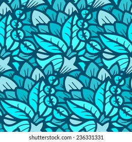 Seamless pattern -  flower background in doodle style. Vector illustration. 