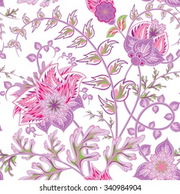 Seamless pattern with flower. Beautiful bright flowers. Romantic hand draw vector seamless pattern
