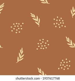 Seamless pattern with flower branches. Vector illustration.
