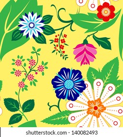 Seamless pattern the flower bright