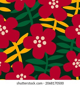 Seamless pattern flower bud.Background floral beauty elegant.Design print stylized graphic ornate.Vector illustration.