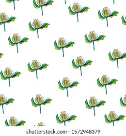 Seamless pattern with   flower buds romantic elements endless texture for  design  flower Bud 
