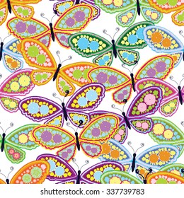 Seamless pattern with flower and butterfly for design fabric,backgrounds, package, wrapping paper, covers, fashion
