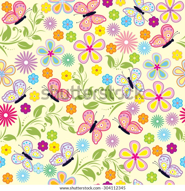 butterfly and flower patterns