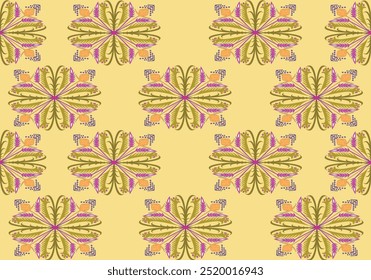 seamless pattern with flower carpet ceramic fabric wallpaper vector design