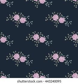 Seamless pattern. Flower Design black background.