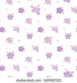 Seamless Pattern of Flower Design on White Background