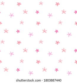 Seamless Pattern with Flower Design on White Background