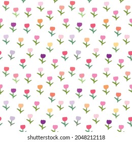 Patrón sin problemas con diseño de flores en fondo blanco