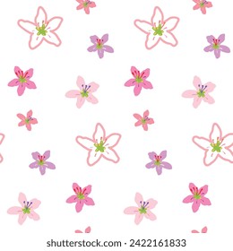 Patrón sin inconvenientes de diseño de flores en fondo blanco