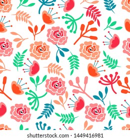 Seamless pattern flower design vector