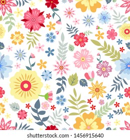 Seamless pattern flower design vector