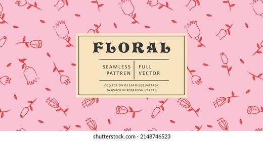 Seamless pattern flower. Fashion print of textile.Vintage floral design