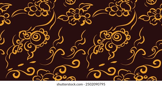 Seamless Pattern flower pattern. Hand lettering for your designs logo, for posters, invitations, cards, Vector