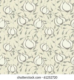 seamless pattern with flower heads, vector
