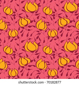 seamless pattern with flower heads, vector