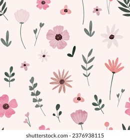 Flor y hoja sin foco. Ilustración de acuarela.
