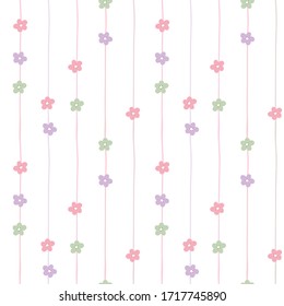 Nahtlose Muster von Blume und Linie auf weißem Hintergrund