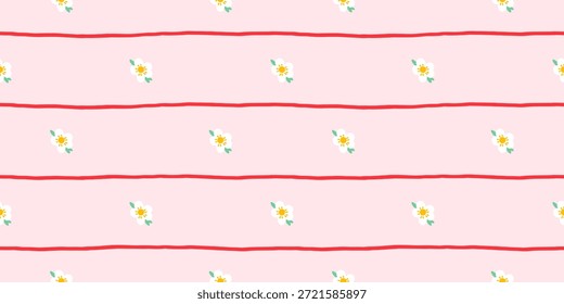Patrón sin fisuras y línea de flores. Perfecto para la tela, papel de embalaje, y diseños románticos de verano