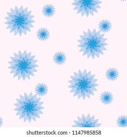 Seamless pattern of a flower pattern made of blue buds