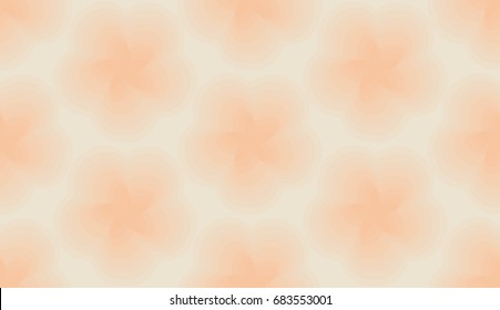 Seamless pattern. Flower motifs. Soft color transitions. Arrangement of elements as in honeycomb. Beige, orange.