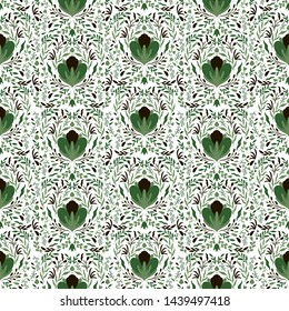 Seamless pattern flower. Nature folk ornament. Ethno boho style.Hand drawing. Vector illustration.
