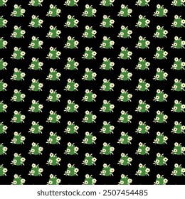 Seamless Pattern with flower on black background. Holidays background. 
