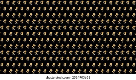 seamless pattern flower on black background design template