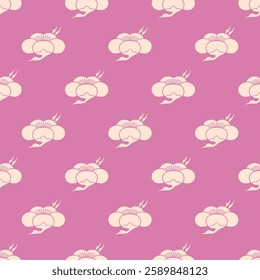 Seamless pattern with flower on a Purple background. Stock illustration
