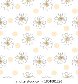 Seamless pattern of flower on white background.Hand drawn.Image for wallpaper,card,gift paper,shirt print.Vector.Illustration.